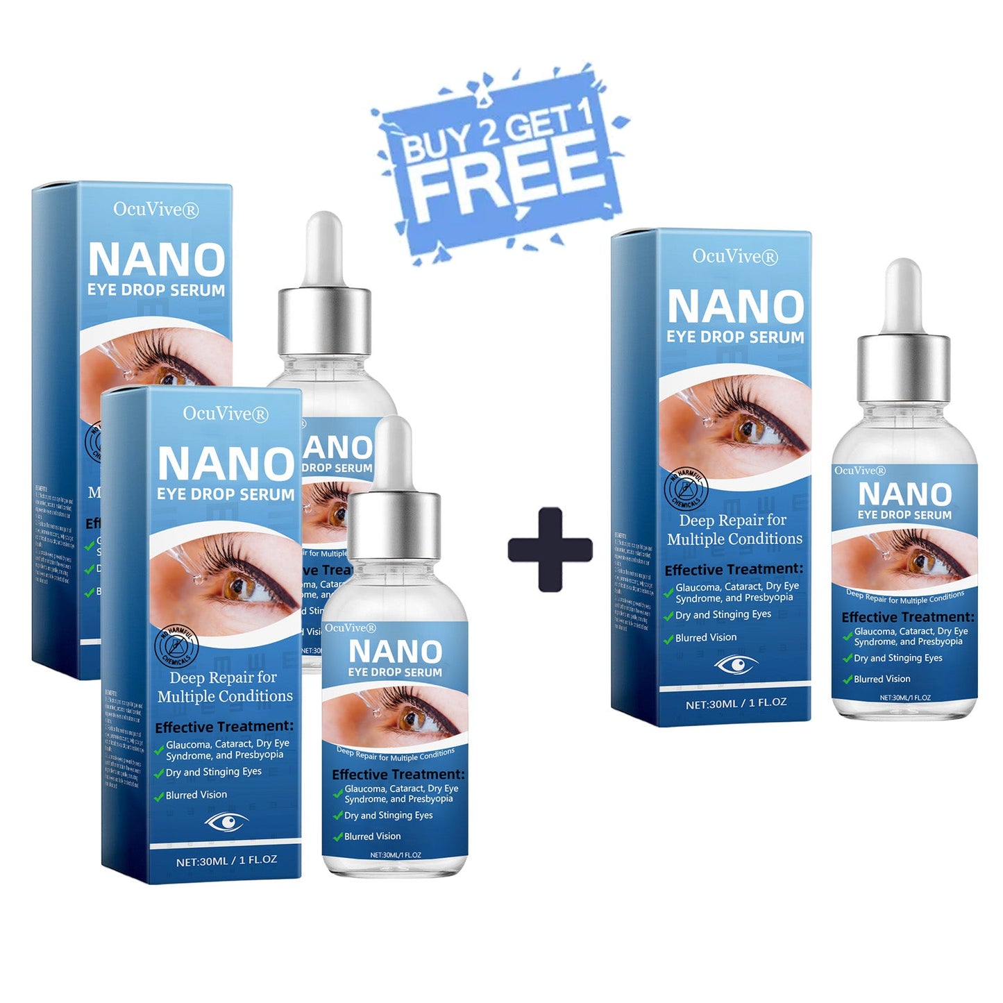 OcuVive® Nano Eye Drops Serum 👩‍⚕️ Ophthal mologists Recommended (Suitable for presbyopia, dry eye syndrome, glaucoma, cataracts and diabetic retinopathy)