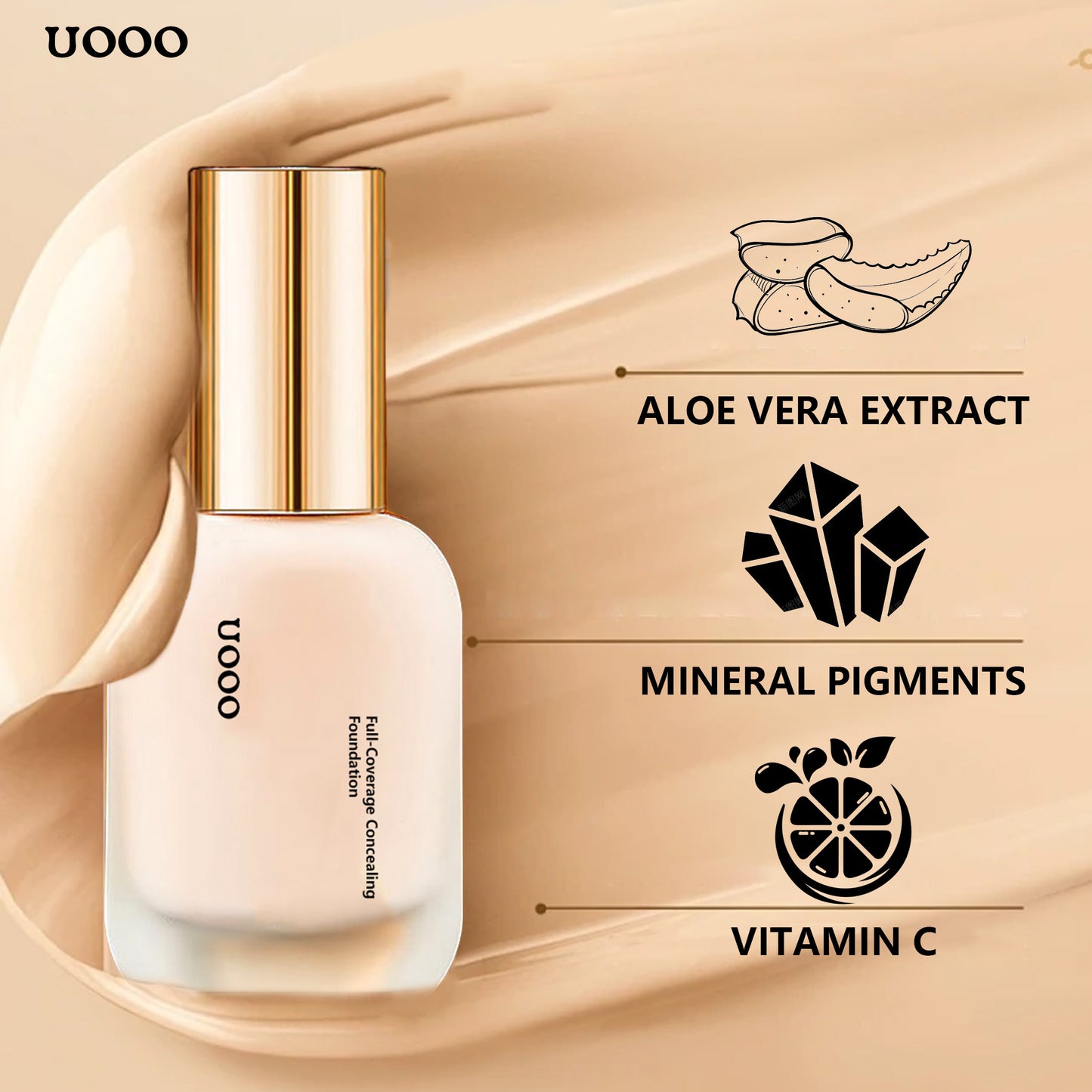 ✨  Full-Coverage Concealing Foundation with Skin Buffing Brush ✨